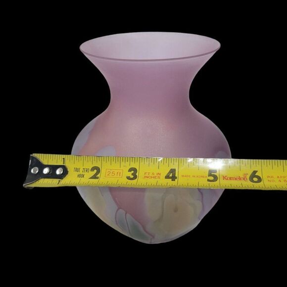 Vintage Nouveau Art Glass Hand Painted Vase by Rueven - Picture 9 of 10